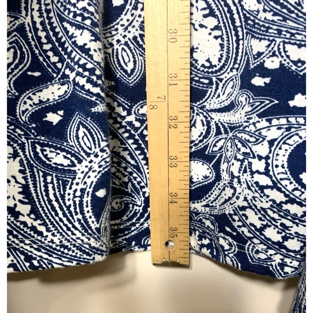 Simply Noelle Swing Dress S/M 8-10 Blu Paisley Sleeveless Trapeze Jersey Knit - Picture 7 of 7
